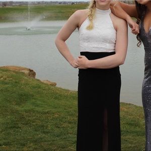 White/Black Prom Dress